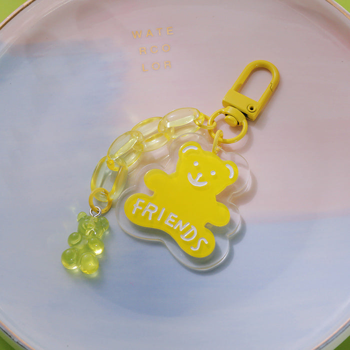 Jewelry WholesaleWholesale Acrylic Bag Hanging Bear Keychain JDC-KC-Yaoyun014 Keychains 瑶韵 %variant_option1% %variant_option2% %variant_option3%  Factory Price JoyasDeChina Joyas De China