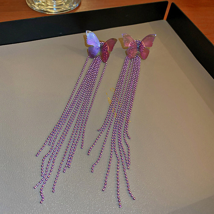 Wholesale Earrings Acrylic Beads Butterfly Beads Tassels JDC-ES-FengM092