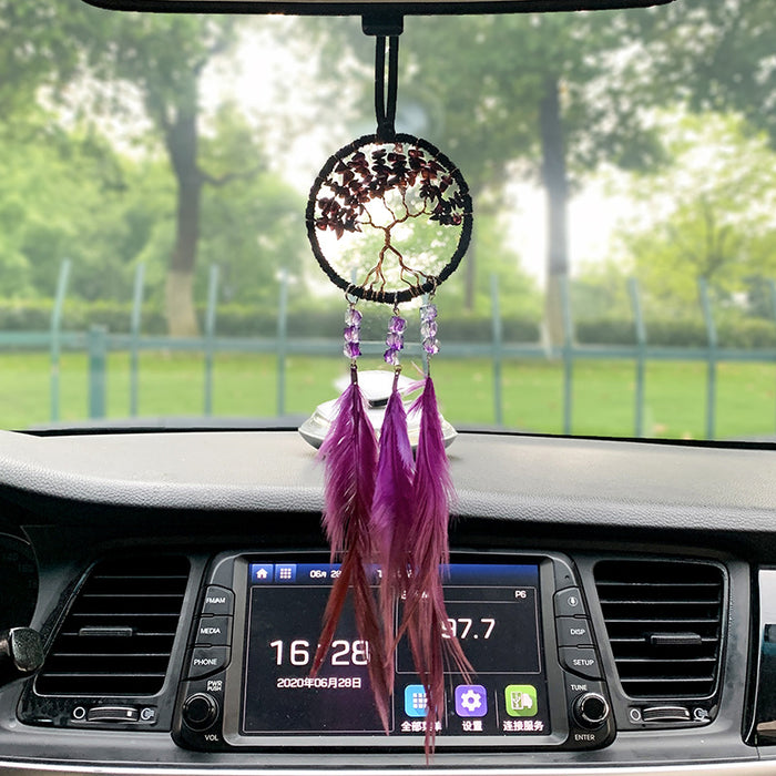 Jewelry WholesaleWholesale Purple Tree of Life Feather Dreamcatcher JDC-DC-MGu014 Dreamcatcher 梦罟 %variant_option1% %variant_option2% %variant_option3%  Factory Price JoyasDeChina Joyas De China