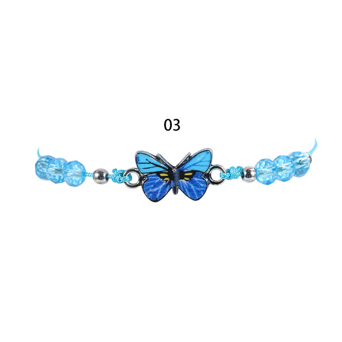 Wholesale Crystal Beaded Colorful Butterfly Bracelet JDC-BT-Yiye023