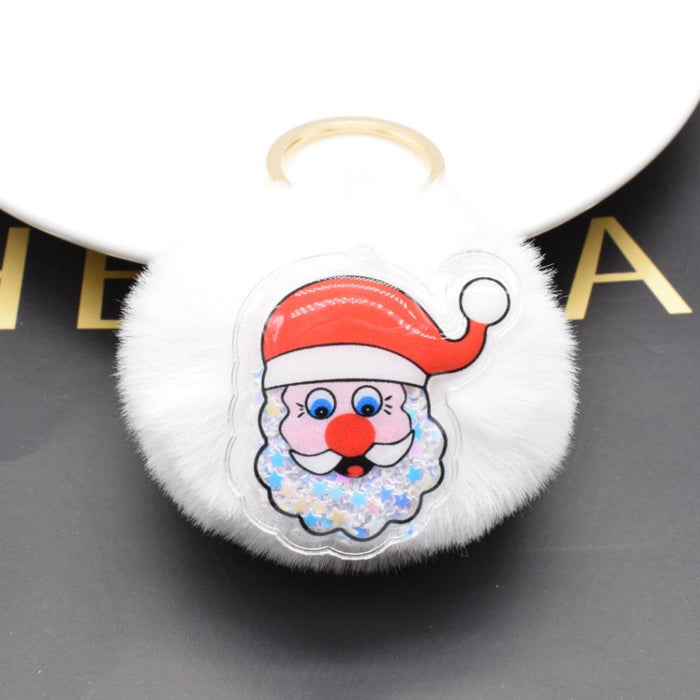 Wholesale christmas fur ball keychain tree old man bell deer  MOQ≥2 JDC-KC-BingX001