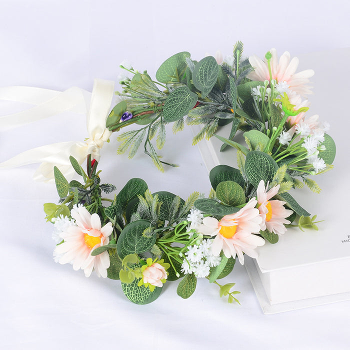 Wholesale Headband Fabric Simulation Gypsophila Eucalyptus Eucalyptus Leaf Garland JDC-HD-WeiH001