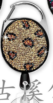 Wholesale Leopard Print Retractable Keychain Oval Buckle JDC-KC-GXi003