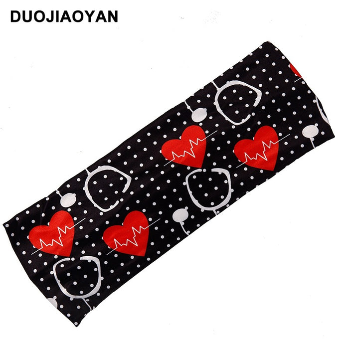 Wholesale Medical Stretch Printed Polyester Anti-Stretch Sweat Absorbent Headband MOQ≥3 JDC-HD-Jiaoy013