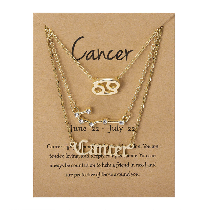 Jewelry WholesaleWholesale zodiac sign paper card necklace three-pack JDC-NE-YinH021 Necklaces 颖皓 %variant_option1% %variant_option2% %variant_option3%  Factory Price JoyasDeChina Joyas De China