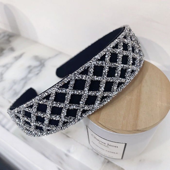 Jewelry WholesaleWholesale rhinestone cutout woven full drill mesh wide-brimmed hair band JDC-HD-Suim004 Headband 随敏 %variant_option1% %variant_option2% %variant_option3%  Factory Price JoyasDeChina Joyas De China