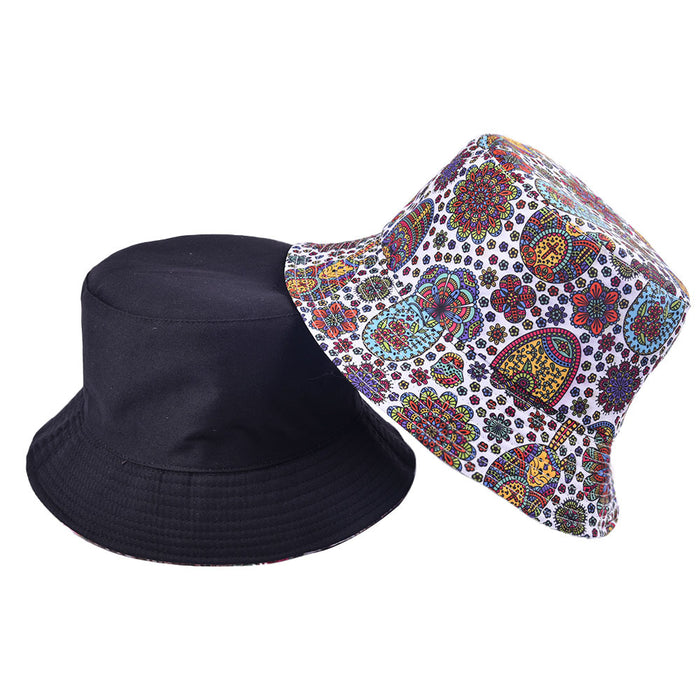 Wholesale Vintage Print Bucket Hat Reversible Sunshade MOQ≥2 JDC-FH-WenR019