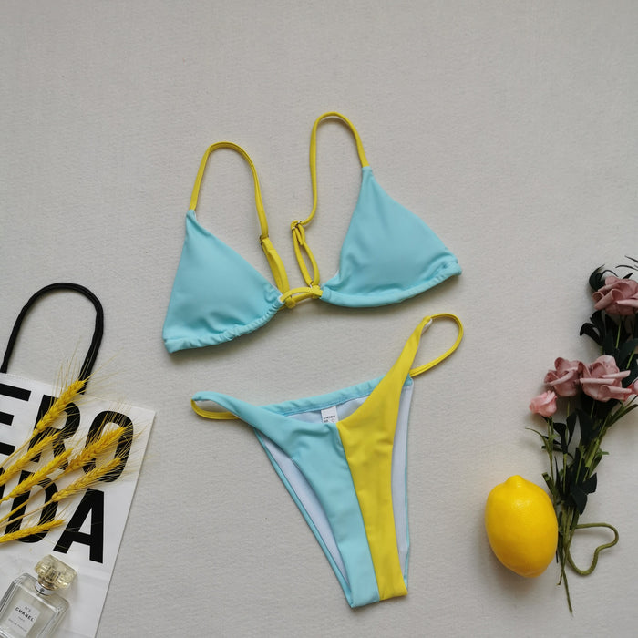 Wholesale bikini sexy stitching small fresh triangle JDC-SW-Junt007