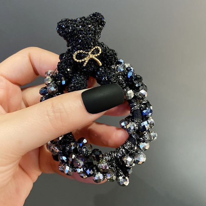 Jewelry WholesaleWholesale vintage bow rhinestone hair rope MOQ≥2 JDC-HS-ShengL005 Hair Scrunchies 晟隆 %variant_option1% %variant_option2% %variant_option3%  Factory Price JoyasDeChina Joyas De China