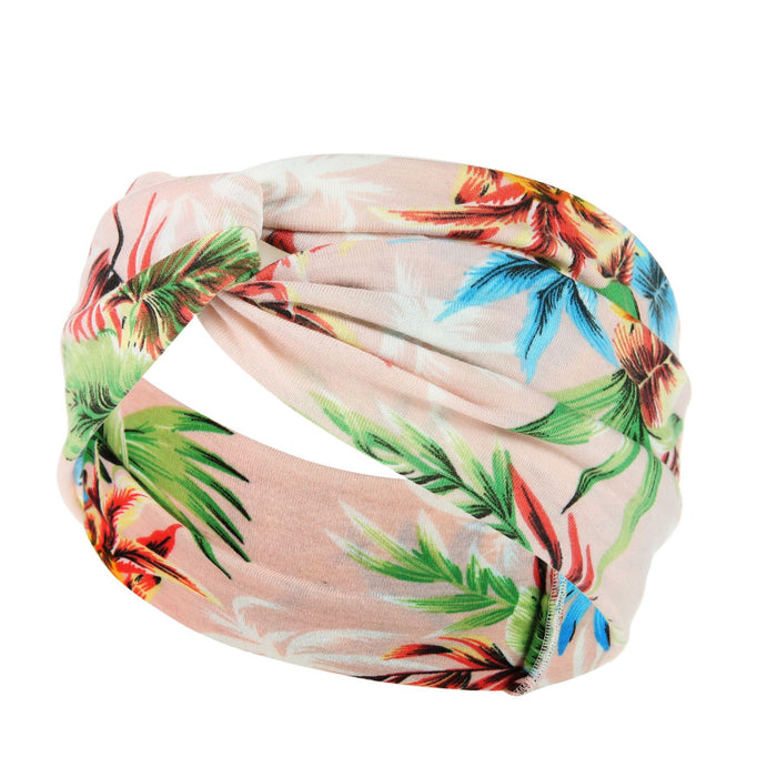 Wholesale Headband Fabric Bohemian Print Sports Antiperspirant Headband Sweat Absorption MOQ≥2 JDC-HD-FanM012