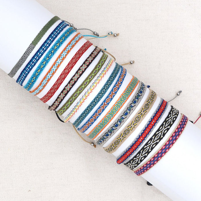 Wholesale Ethnic Wind Ribbon Pure Hand Woven Bracelet JDC-BT-HeY019