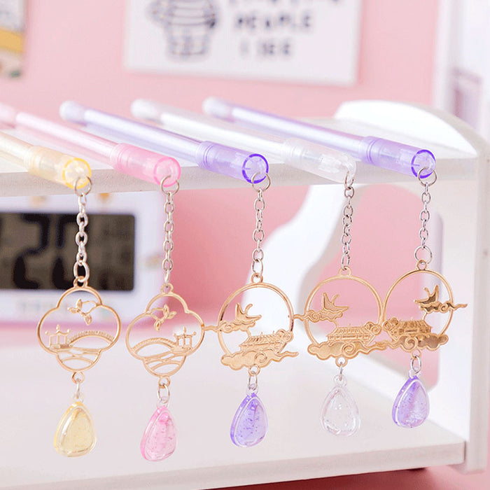 Wholesale Pen Plastic Cloud House Water Drop Shaped Sling Chain random MOQ≥2 JDC-BP-Weituo010