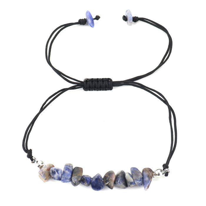 Wholesale Bracelet Handwoven Natural Crystal Gravel Amethyst Agate Adjustable MOQ≥2 JDC-BT-HanX002