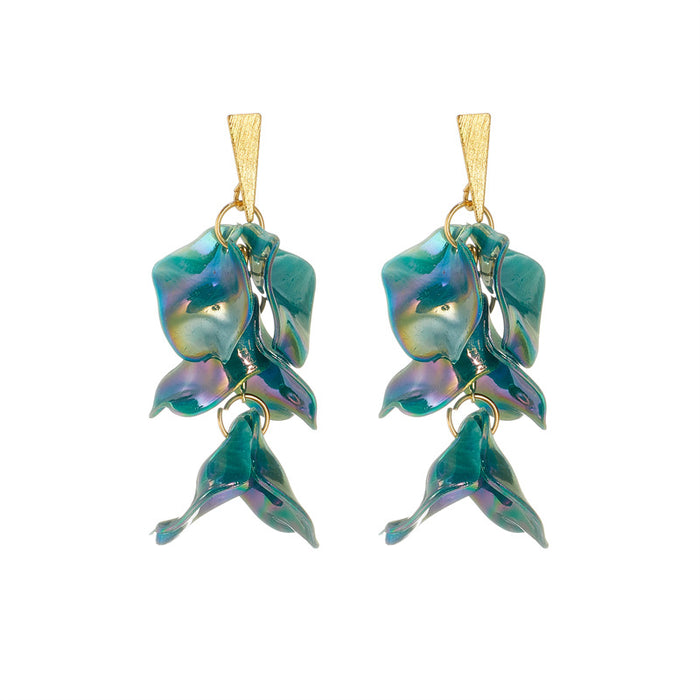 Wholesale Acrylic Exaggerated Petal Leaf Earrings MOQ≥2 JDC-ES-jufa005