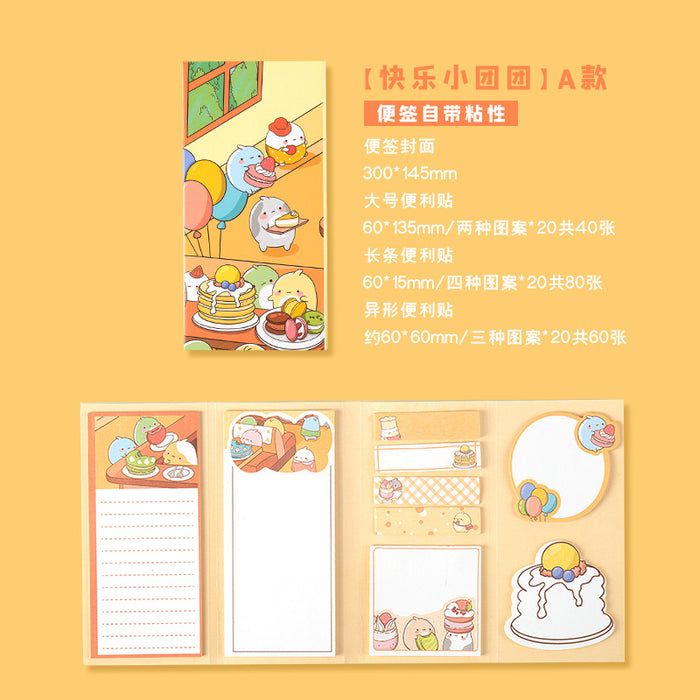 Wholesale Double Adhesive Paper Cartoon Boxed Notes Stickers MOQ≥2 JDC-ST-chsh003