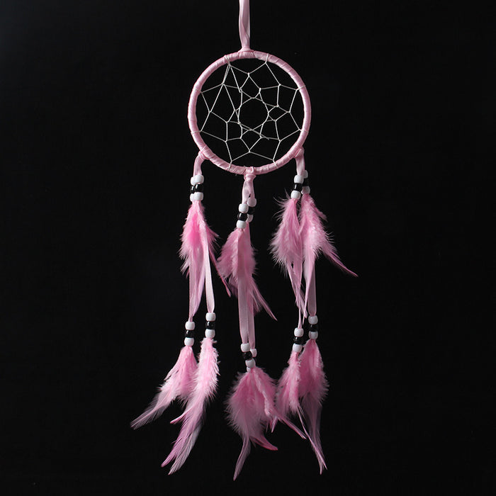 Wholesale Feather Dreamcatcher Pendant Simple Handmade Car Sling Wind Chime MOQ≥2 JDC-DC-JunX016