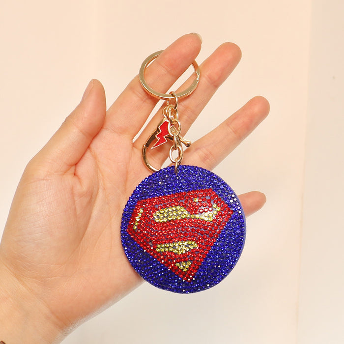 Wholesale Leather Cord Rhinestone Keychain (M) JDC-KC-Huofan001