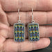 Jewelry WholesaleWholesale Boho Peacock Feather Pattern Square Short Drop Earrings JDC-ES-JYS015 Earrings 静夜思 %variant_option1% %variant_option2% %variant_option3%  Factory Price JoyasDeChina Joyas De China