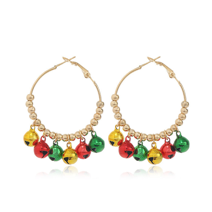 Wholesale Earrings Alloy Christmas Tree Color Bells MOQ≥2 JDC-ES-ZL023