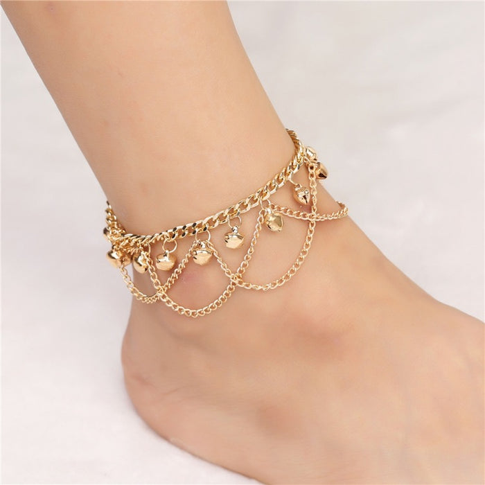 Jewelry WholesaleWholesale bell anklets boho wave tassel bells JDC-AS-HuiY001 Anklets 惠伊 %variant_option1% %variant_option2% %variant_option3%  Factory Price JoyasDeChina Joyas De China