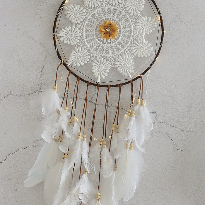 Jewelry WholesaleWholesale Indian Feather Flower Dreamcatcher MOQ≥2 JDC-DC-ZH009 Dreamcatcher 佐惠 %variant_option1% %variant_option2% %variant_option3%  Factory Price JoyasDeChina Joyas De China