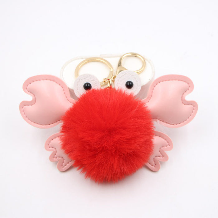 Jewelry WholesaleWholesale crab alloy imitation hair hair ball pendant pom pom keychain JDC-KC-Zuge020 Keychains 祖格 %variant_option1% %variant_option2% %variant_option3%  Factory Price JoyasDeChina Joyas De China