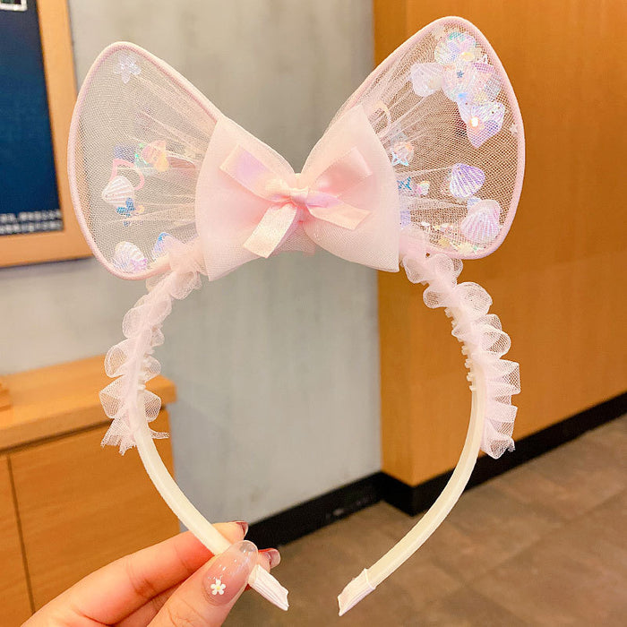 Jewelry WholesaleWholesale Children's Mesh Rabbit Ear Headbands JDC-HD-DingS001 Headband 鼎硕 %variant_option1% %variant_option2% %variant_option3%  Factory Price JoyasDeChina Joyas De China