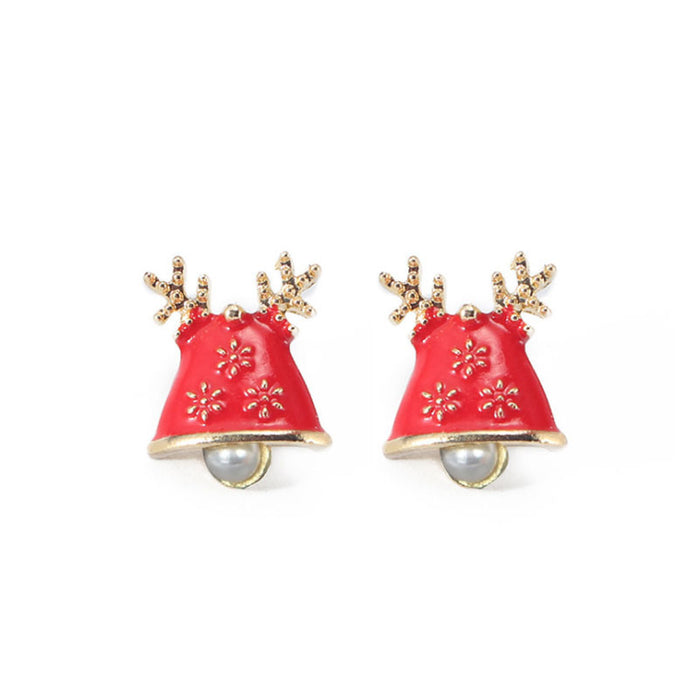 Wholesale Earrings Alloy Enamel Christmas Snowflake Elk Cane JDC-ES-LongX004