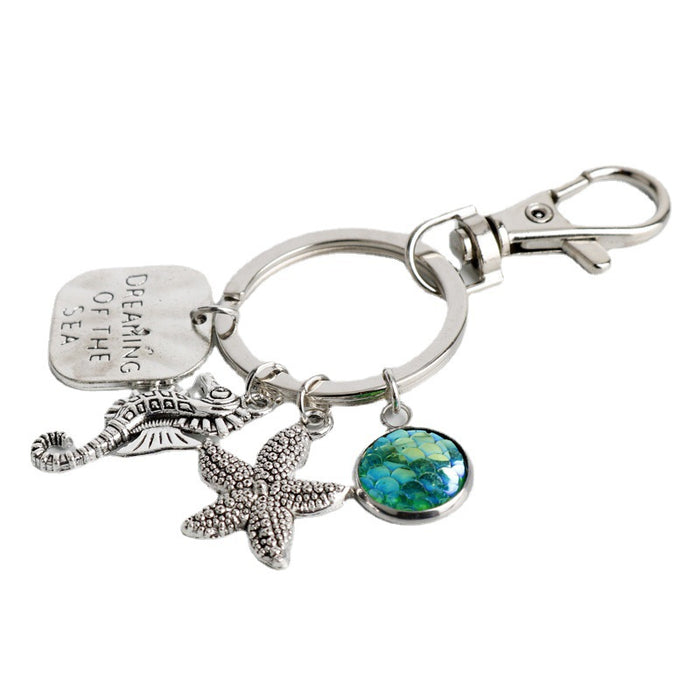 Wholesale Ocean Series Mermaid Alloy Keychain JDC-KC-AWen013