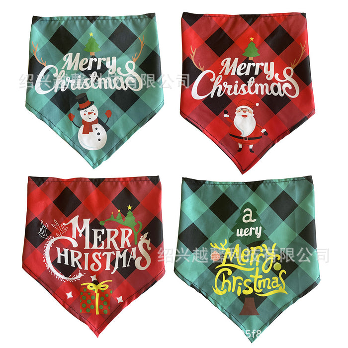 Wholesale Pet Decorative Cat Dog Scarf Christmas Day Triangle Scarf JDC-PD-yuexin002