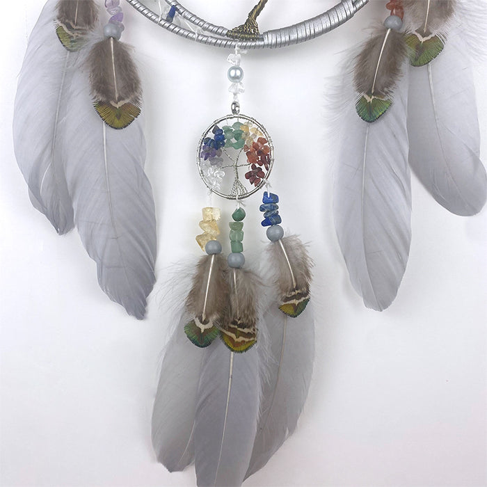 Wholesale high-grade crystal stone tree of life dreamcatcher hand-woven MOQ≥2 JDC-DC-YanEn001