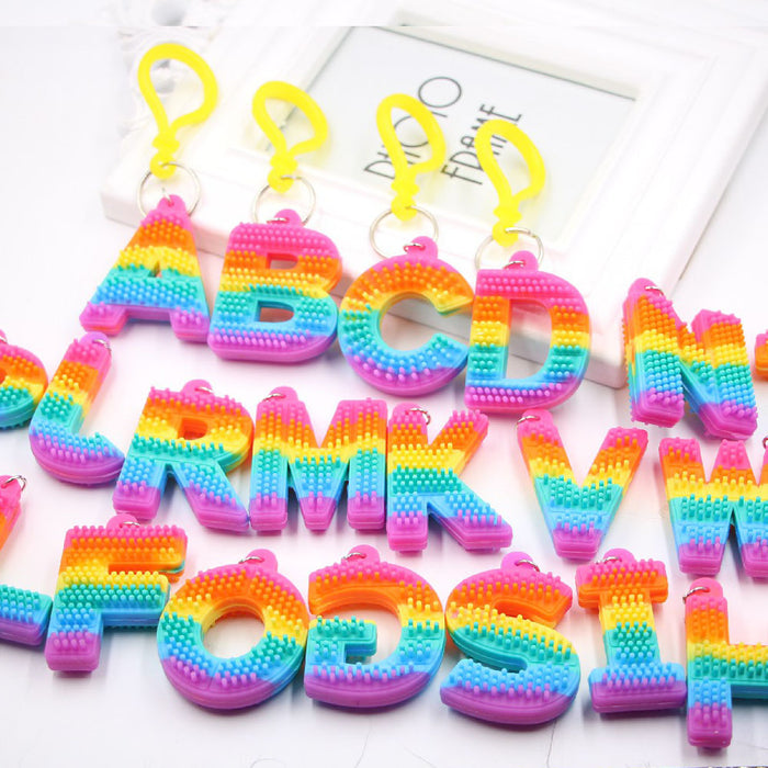 Jewelry WholesaleWholesale PVC Decompression Toy Rainbow Alphabet Keychain JDC-KC-Zuge032 Keychains 祖格 %variant_option1% %variant_option2% %variant_option3%  Factory Price JoyasDeChina Joyas De China