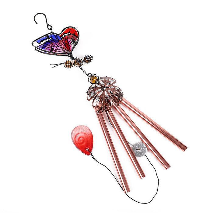 Wholesale Butterfly Painted Metal Iron Glass Wind Chimes JDC-WC-ZYang007