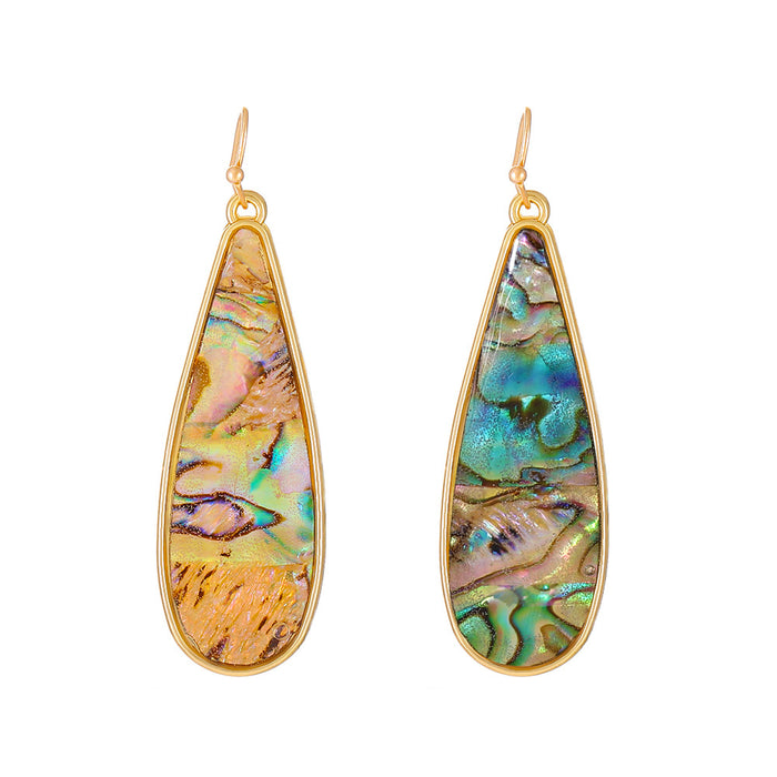 Wholesale Earrings Alloy Retro Drop Shape Colorful Glass JDC-ES-A550