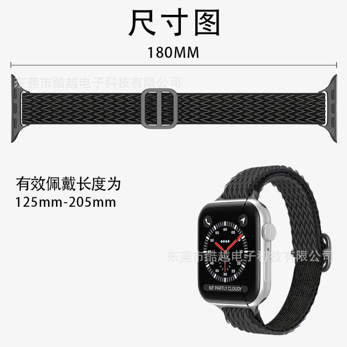 Wholesale Strap Nylon AppleWatch Woven Double Circle Wave Pattern Strap MOQ≥2 JDC-WD-KuYue005