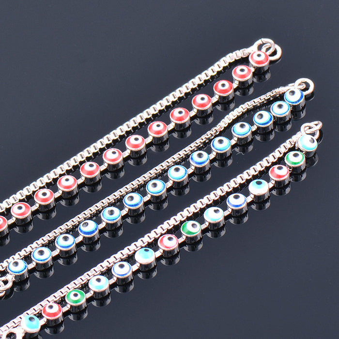 Wholesale Bracelet Copper Color Oil Drip Eyes Silver JDC-BT-KMeng002