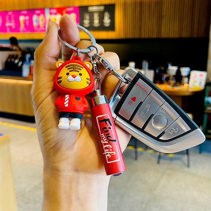 Wholesale keychain cartoon cute flashlight portable car keychain JDC-KC-SCheng025