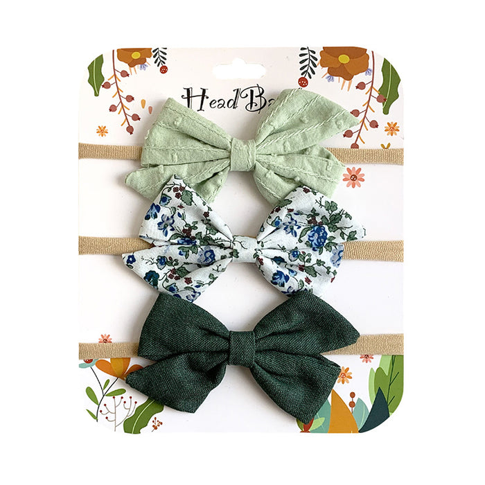 Wholesale Headband Cotton Linen Baby Soft Elastic Bow MOQ≥10 JDC-HD-AMSR004