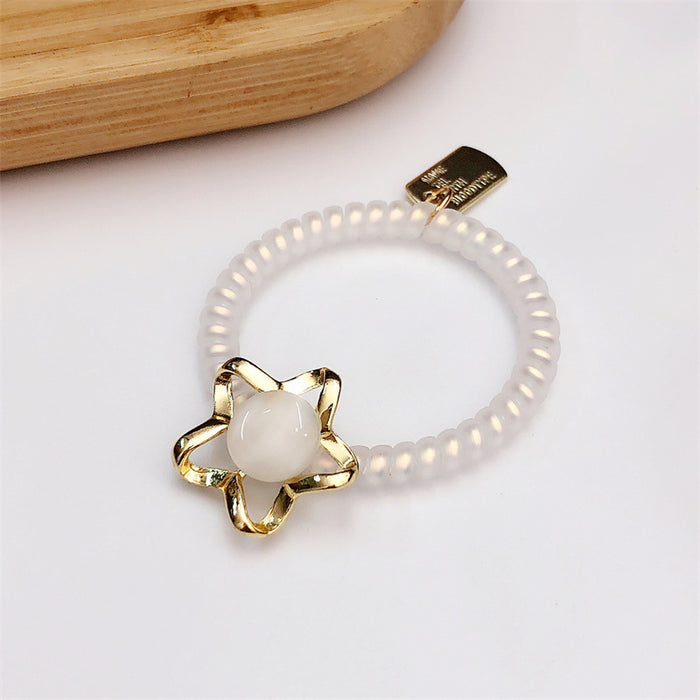 Jewelry WholesaleWholesale Cat Eye Phone Cord Hair Ring Snowflake Star Head Rope Bracelet JDC-BT-WeiY018 Bracelet 薇雅 %variant_option1% %variant_option2% %variant_option3%  Factory Price JoyasDeChina Joyas De China