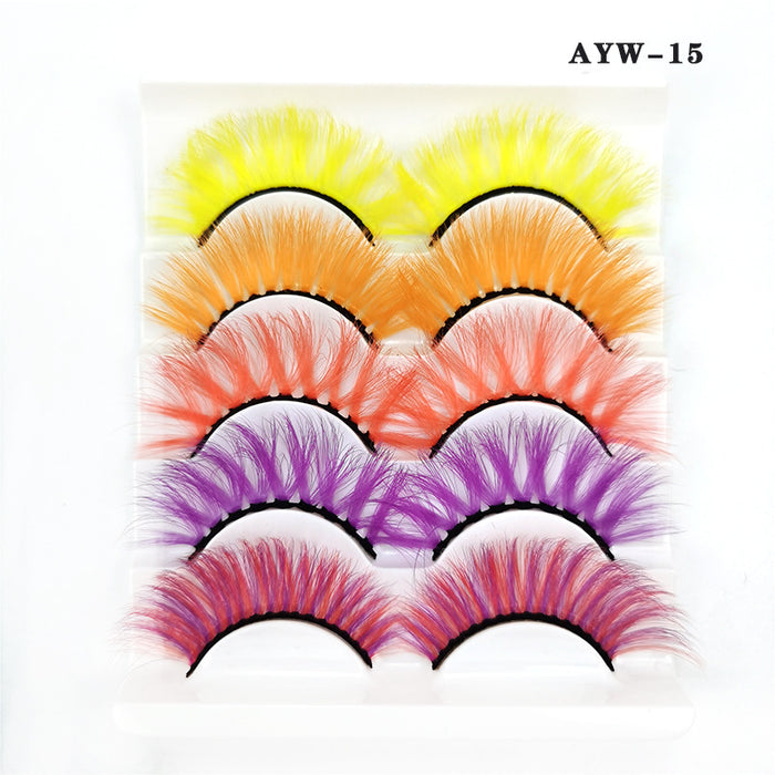 Jewelry WholesaleWholesale Color Messy False Eyelashes 5 Pairs Pack JDC-EY-LDian002 eyelashes 靓点 %variant_option1% %variant_option2% %variant_option3%  Factory Price JoyasDeChina Joyas De China