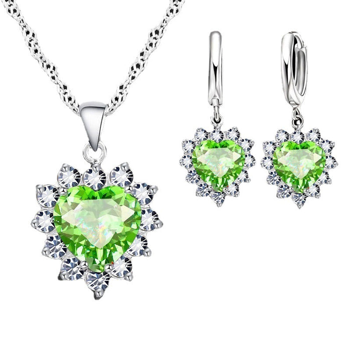 Wholesale Heart Earring Necklace Jewelry Set JDC-NE-LiuY001