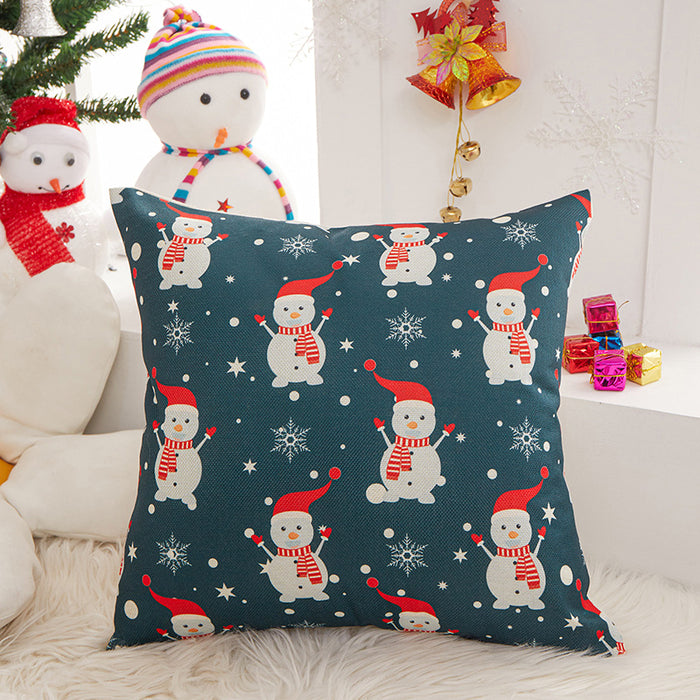 Wholesale Pillowcase Polyester Printed Christmas Snowman Cartoon JDC-PW-RRL004