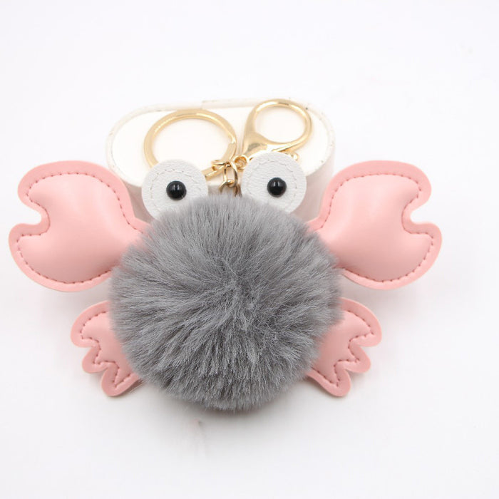 Jewelry WholesaleWholesale crab alloy imitation hair hair ball pendant pom pom keychain JDC-KC-Zuge020 Keychains 祖格 %variant_option1% %variant_option2% %variant_option3%  Factory Price JoyasDeChina Joyas De China