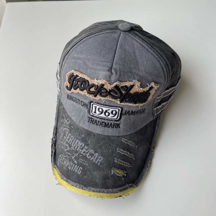 Wholesale hat fabric baseball cap sunscreen sunshade distressed denim JDC-FH-JIER004