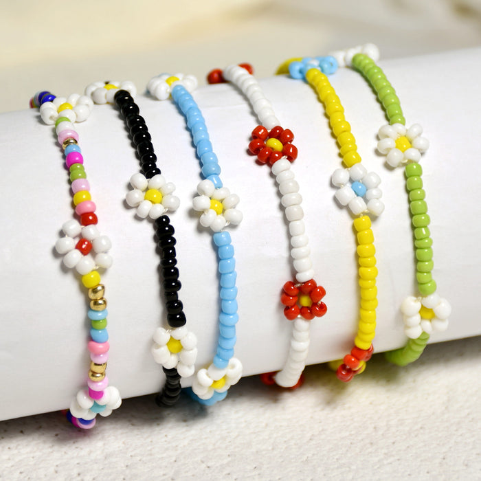 Wholesale Beach Style Colorful Rice Beads Hand Woven Bracelet JDC-BT-YF006