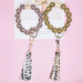 Jewelry WholesaleWholesale Leopard Wood Beaded PU Tassel Wrist Keychain JDC-KC-WuoD022 Keychains 沃铎 %variant_option1% %variant_option2% %variant_option3%  Factory Price JoyasDeChina Joyas De China