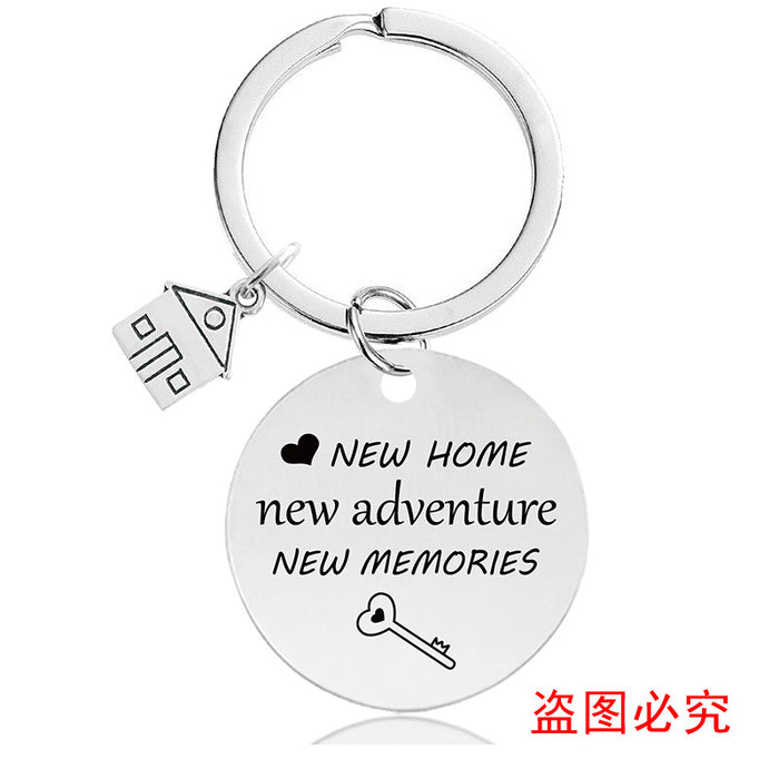 Jewelry WholesaleWholesale houses housewarming new home house lettered metal keychains JDC-KC-GangGu029 Keychains 钢古 %variant_option1% %variant_option2% %variant_option3%  Factory Price JoyasDeChina Joyas De China