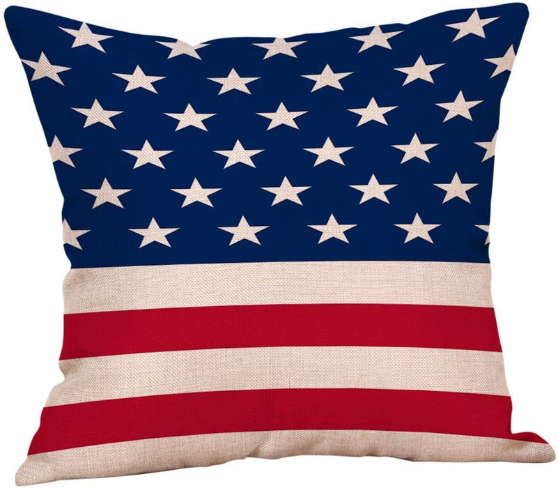 Wholesale 4th of July Independence Day Linen Pillowcase MOQ≥2 JDC-PW-OuH001