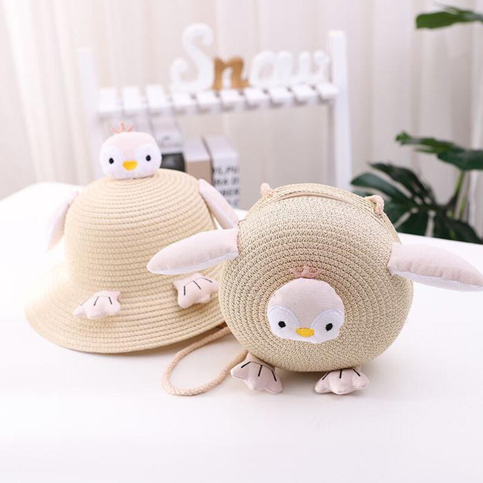 Jewelry WholesaleWholesale cute children Penguin beach sun shading straw hat JDC-FH-Andie001 Fashionhat 暗蝶 %variant_option1% %variant_option2% %variant_option3%  Factory Price JoyasDeChina Joyas De China