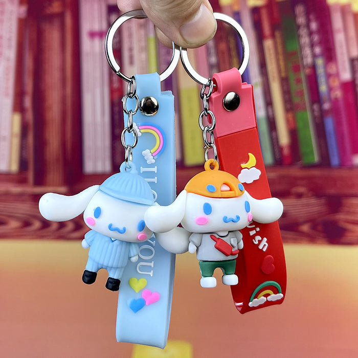 Wholesale keychain pvc cartoon soft glue big ear dog cute doll MOQ≥2 JDC-KC-MQu005